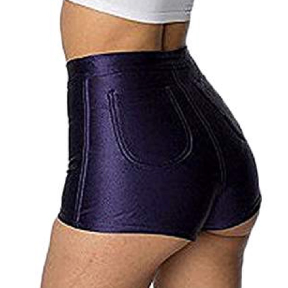 Purple satin shiny hot pants shorts booty rave